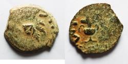 Ancient Coins - Judaea. Jewish War. First Revolt. AE Prutah. Year 3. 68/69 C.E.
