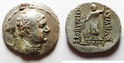 Ancient Coins - Greco-Baktrian Kings. Heliokles I Dikaios (ca. 145-130 BC).  AR tetradrachm (31mm, 13.80g).