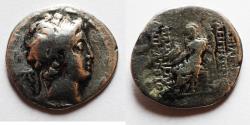 Ancient Coins - Seleukid Kings. Demetrios II Nikator (First reign, 146-138 BC). AR drachm (19mm, 3.40g). Seleukeia on the Tigris mint. Struck ca. 145-141 BC.