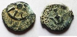 Ancient Coins - Judaea, Alexander Jannaeus, 103-76 BC, AE Prutot (Biblical Widow's Mites).