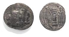 Ancient Coins - SASANIAN KINGS. Vahr?m (Bahram) II, with Queen and Prince 4. AD 276-293. AR Drachm
