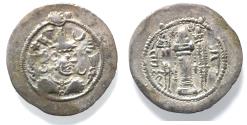 Ancient Coins - Sasanian Empire. Kavad I (second reign, AD 499-497). AR drachm (29mm,4.00g) AY mint. Struck in regnal year 11 (AD 499).