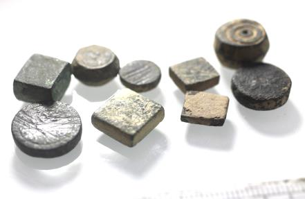 Ancient Coins - ANCIENT WEIGHTS. LOT OF 9 BRONZE WEIGHTS. MOSTLY BYZANTINE