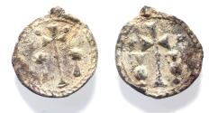 Ancient Coins - Medieval. Crusaders? Lead token (16mm, 1.66)