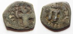 World Coins - ARAB-BYZANTINE AE FALS. imitating constans ii ae follis