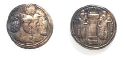 Ancient Coins - SASANIAN KINGS. Vahr?m (Bahram) II, with Queen and Prince 4. AD 276-293. AR Drachm