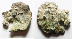 World Coins - ARAB-BYZANTINE.  AE FALS . IMITATING CONSTANS II FOLLIS