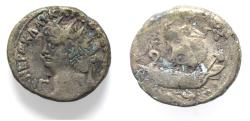 Ancient Coins - EGYPT. ALEXANDRIA. NERO BILLON TETRADRACHM. GALLEY