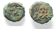 Ancient Coins - Judaea. Hasmonaean dynasty. John Hyrcanus I (135-104 BC). AE half prutah