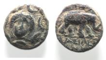 Ancient Coins - Seleukid Kings. Antiochos III the Great (222-187 BC) Æ12.  Elephant
