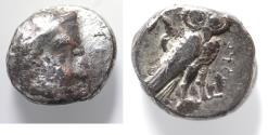 Ancient Coins - Satraps of Mesopotamia. Mazakes, as satrap (c. 331-323/2 BC). AR tetradrachm (20mm, 16.86g). Imitating Athens.