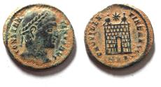 Ancient Coins - ORIGINAL DESERT PATINA: CONSTANTINE I AE FOLLIS. CAMP GATE