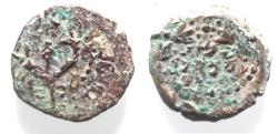 Ancient Coins - JUDAEA. NICE HASMONEAN AE PRUTAH. HEBREW INSCRIPTION
