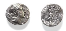 Ancient Coins - Seleukid Kings. Demetrios I Soter (162-150 BC). AR drachm (16mm, 3.81g). Ekbatana mint.