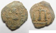 World Coins - ISLAMIC. Ummayad caliphate. Uncertain period (pre-reform). AH 41-77 / AD 661-697. Arab-Byzantine series. AE fals