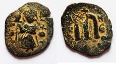 Ancient Coins - Patrikios Chartoularios: Byzantine. Constans II (641-668). AE follis (25mm, 2.57g). Constantinople mint.