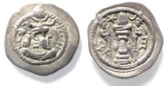 Ancient Coins - Sasanian Empire. Kavad I (first reign, AD 488-497). AR drachm (28mm, 3.93g) AY (Eran-khvarrah-Shapur) mint.