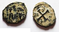 Ancient Coins - PHOCAS (with LEONTIA) AE Decanummium.