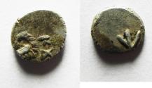 Ancient Coins - GREEK. Yehud. AR half ma'ah or obol (7mm, 0.43g).