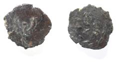 Ancient Coins - Judaea. Hasmonaean Dynasty. Alexander Jannaeus (104-76 BC). AE prutah (11mm, 0.56g). Irregular issue