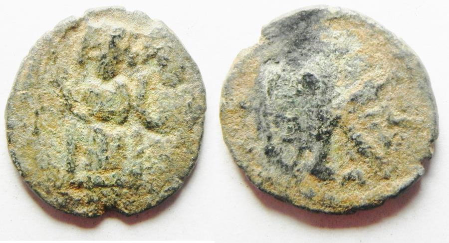 Islamic Umayyad Caliphate Arab Byzantine Series C Ad 675 700 Ae Half Fals 16mm 2 28g Baysan Scythopolis Mint