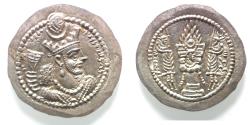 Ancient Coins - Sasanian Empire. Bahram V or Varhran V (A.D. 420-438). Silver AR Drachm.