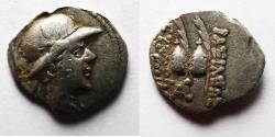 Ancient Coins - Baktria Graeco-Bactrian Kings Eukratides I Megas 170-145 B.C. AR OBOL