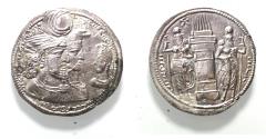 Ancient Coins - SASANIAN KINGS. Vahr?m (Bahram) II, with Queen and Prince 4. AD 276-293. AR Drachm