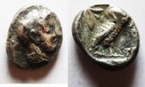 Ancient Coins - GREEK. Attica. Athens. AR drachm (16mm, 4.04g). Near Eastern imitation. Struck mid-fifth century-333 BC.