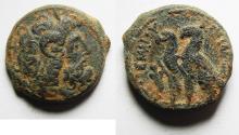 Ancient Coins - PTOLEMAIC KINGS of EGYPT. Kleopatra III & Ptolemy IX Soter II (Lathyros). 116-107 BC. Æ Obol 