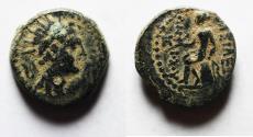 Ancient Coins - SELEUKID KINGS of SYRIA. Antiochos IV Epiphanes. 175-164 BC. Æ 13. AKE MINT PROBABLY