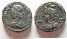 Ancient Coins -  Egypt. Alexandria under Julia Maesa (Augusta, 218-224/5) Billon tetradrachm (21mm, 12.30g). 