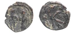 World Coins - ARAB-BYZANTINE?: IMITATING Byzantine Empire. Heraclius (AD 610-641) with Heraclius Constantine Æ HALF Follis