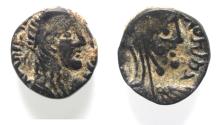 Ancient Coins - Arabia. Nabataean Kings. Rabbel II (AD 70/1-105/6). AR sela (13mm, 3.25g). Petra mint. Struck in regnal year 19 (AD 88/9).