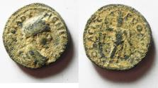 Ancient Coins - VERY RARE: Judaea. Aelia Capitolina (Jerusalem) under Diadumenian as Caesar (AD 218). AE 20mm, 8.69g.