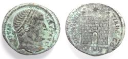 Ancient Coins - AS FOUND: CONSTANTINE I AE FOLLIS. CAMP GATE