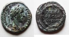 Ancient Coins - CHOICE AS FOUND: Antoninus Pius. AD 138-161. AR Denarius . Rome mint. Struck AD 147-148.