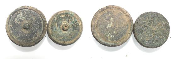Ancient Coins - ANCIENT WEIGHTS. LOT OF 2 BRONZE WEIGHTS.  BYZANTINE. 600 A.D