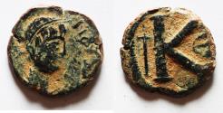 Ancient Coins - BARBARIC: Justin I. 518-527. Æ HALF FOLLIS