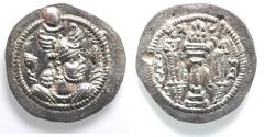 Ancient Coins - Sasanian Kingdom, Peroz I, 458-471 AD. AR drachm