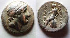 Ancient Coins - GREEK Seleukid Kingdom. Antiochos I Soter (281-261 BC). AR tetradrachm (27mm, 16.71). Seleukeia on the Tigris mint.