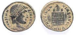 Ancient Coins - AS FOUND. CONSTANTINE I AE FOLLIS. CAMP GATE