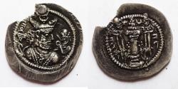 Ancient Coins - SASANIAN KINGS: Jamasp, 497-499. AR Drachm, ay (SUSA). RY 1
