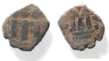 World Coins - Arab Byzantine. AE Fals. QTRI Transition Coinage,  TABARIYA (Tiberias).