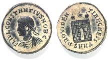 Ancient Coins - AS FOUND: CONSTANTIUS II AE 3 . CAMP GATE