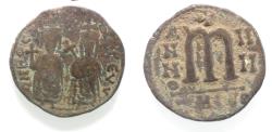Ancient Coins - PHOCAS (with LEONTIA) AE  FOLLIS.