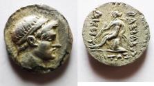 Ancient Coins - Apparently unpublished: Seleukid Kings. Demetrios I Soter (162-150 BC). AR drachm (17mm, 3.69g). Contemporary imitation of Ekbatana mint.