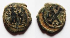 Ancient Coins - PHOCAS (with LEONTIA) AE Decanummium.