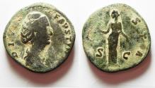 Ancient Coins - FAUSTINA SENIOR AE SESTERTIUS
