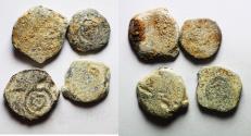 Ancient Coins - LOT OF 4 : Judaea. Alexander Jannaeus. Lead Tessera.